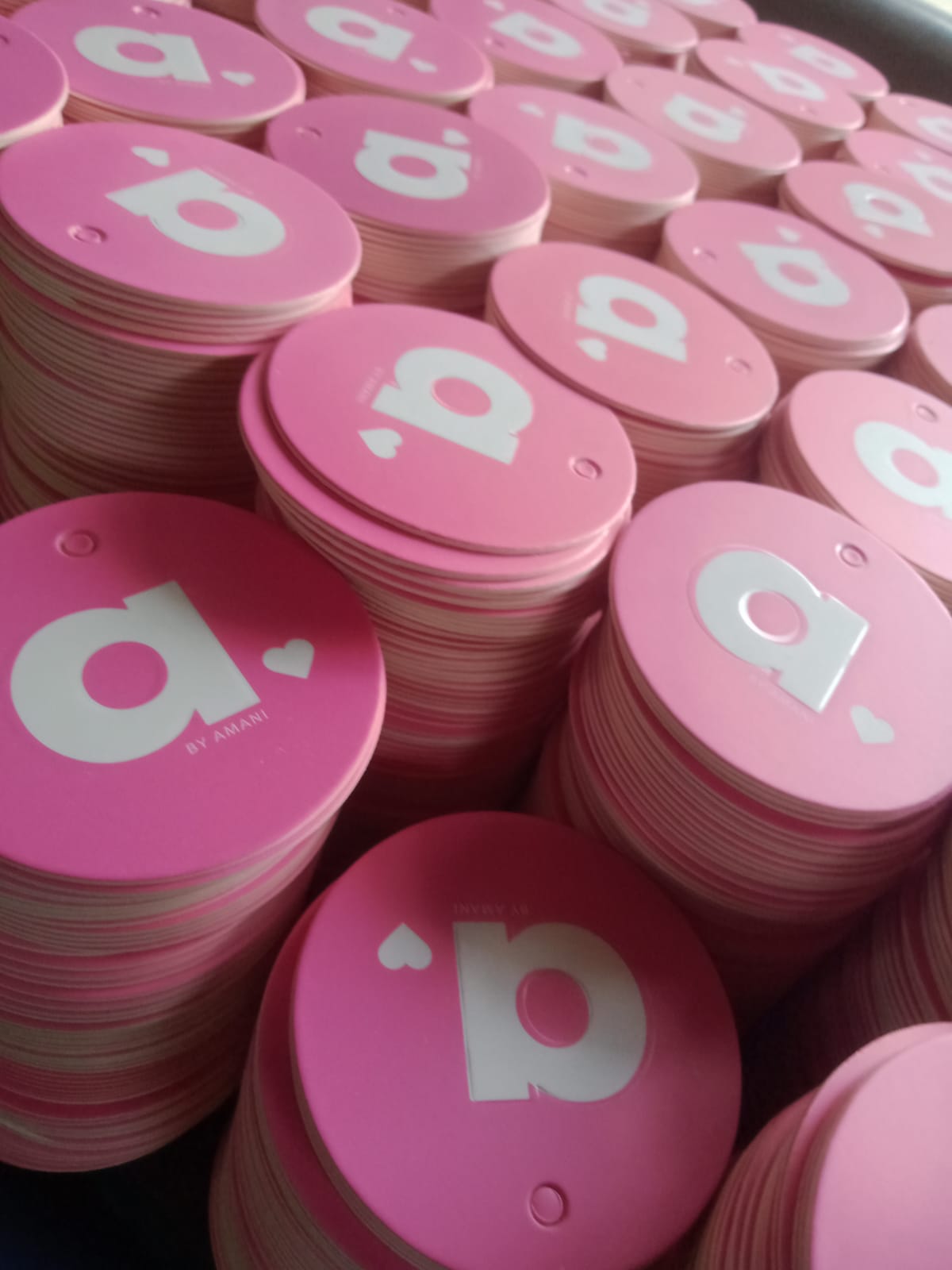 Round Pink Tags By Amani